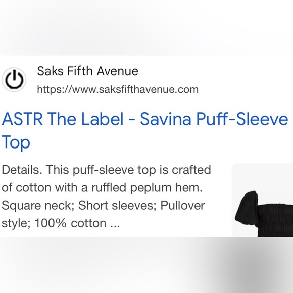 ASTR the Label,puffed sleeve peplum top,smocking,square neckline,Savina sz Small - Picture 14 of 17